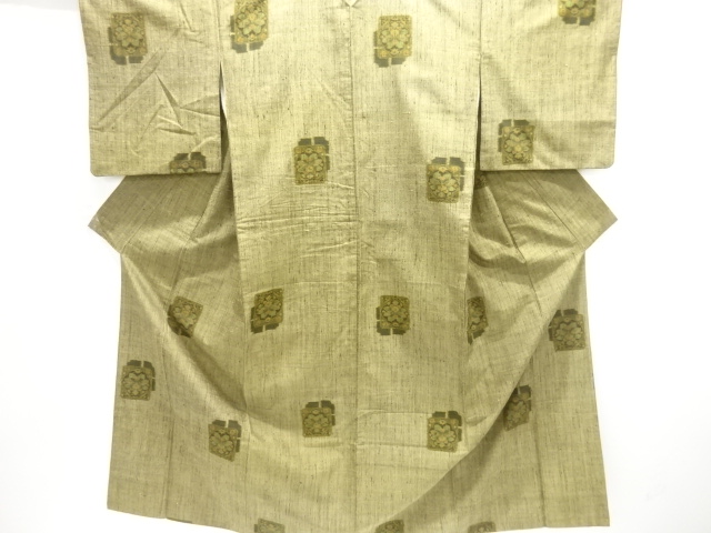JAPANESE KIMONO / FUSHI TSUMUGI / WOVEN FLOWER CREST